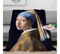 3D Printed pearl earring Home Blanket Microfiber Warm Soft Bedding Cosy Dutch Golden Bedding Blanket Heartfelt Gift for Friends Colleagues Loved Ones 80×90inch(200x230cm)