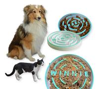 3d Printed Personalised Slow Food Dog Bowls Customisable Jigsaw Dog Food Bowls With Pet Names Slow Down Eating Pet Food Bowls With Non-Slip Cushions Can Fit Any Pet