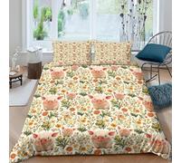 3D Printed Piglet Small Double Bedding Sets Soft Microfibre Farm Animals 3 Piece Duvet Cover Set Quilt Cover 155x220 cm with Zipper Closure and 2 Pillowcases G.3014