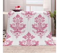 3D Printed Pink Flower Texture-14 Flannel Fleece Blanket （270GSM） Retro Elegance Super Cozy 130x150 cm single Size Fade Resistant Home Decor Gift - Machine Washable
