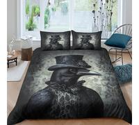 3D Printed Plague Mask Quilt Cover, Microfiber Duvet Cover Hidden Zipper