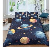 3D Printed Planet Duvet Cover, Microfiber Comforter Cover Hidden Zipper for