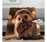 3D Printed playing guitar Bed Throw Microfiber Ultra Soft Warm Bedding Fantasy animal Fluffy Blanket Breathable All Season for Office Workers Students Teens Young Adults 40x50inch(100x130cm)