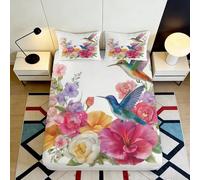 3D Printed Plum Blossom Fitted Sheet Microfiber Deep Pocket Bedroom Bedding Non-Slip Plum Blossom Mattress Fitted Cover for Adults Super King（180x200cm）