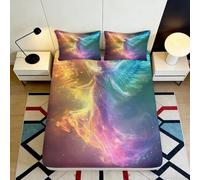 3D Printed Polar Bear Landscape Fitted Sheet Microfiber Deep Pocket Non-Slip Bedding Set Arctic Mattress Fitted Cover Machine Washable Full Wrap 140x200x25cm
