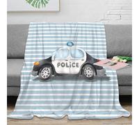3D Printed police car illustration Thermal Blanket Microfiber Warm Insulating Bedding Soft watercolor art Fluffy Blanket Breathable All Season for Men Women Kids Families 50x60inch(127x152cm)