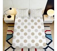 3D Printed Polka Dot Fitted Sheet Deep Pocket Microfiber Bedroom Bedding Polka Dot Mattress Fitted Cover Elastic Hem Washable 140x200x25cm