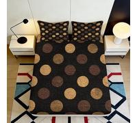 3D Printed Polka Dot Fitted Sheet Microfiber Deep Pocket Bedroom Bedding Set Non-Slip Polka Dots Mattress Fitted Cover 90x200x25cm