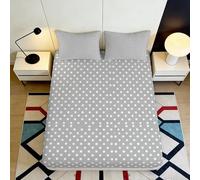 3D Printed Polka Dot Fitted Sheet Microfiber Deep Pocket Non-Slip Bedroom Bedding Polka Dot Mattress Fitted Cover for Adults 180x200x25cm