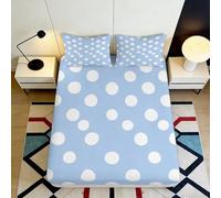 3D Printed Polka Dot Fitted Sheet Microfiber Non-Slip Deep Pocket Bedding Polka Dot Mattress Fitted Cover Washable for Bedroom 180x200x25cm