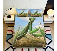 3D Printed praying mantis Fitted Sheet for bedroom, soft touch Microfiber, non-slip, wrinkle resistant, home decor, apartment bedding 90x200x25cm