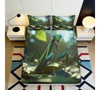 3D Printed Praying Mantis Fitted Sheet, Microfiber soft touch, home decor, anti-slip, machine washable, bed cover for bedroom, guest room bedding, 140x200x25cm