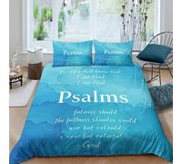 3D Printed Psalms Quilt Cover, Microfiber Duvet Cover Hidden Zipper for