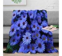 3D Printed Purple flowers Fluffy Blanket Microfiber Ultra Soft Warm Bedding Garden bloom Throw Blanket Wrinkle Resistant Machine Washable for Campers Travellers Families 80×90inch(200x230cm)