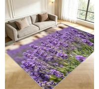 3D Printed Purple Lavender Rug Runners Extra Long Rugs Flowers, Non-Slip Washable Hallway Runner Carpets 60x180cm Romantic Theme Carpet Mat Low Pile Soft Kitchen Laundry Room Floor Mats a/1388