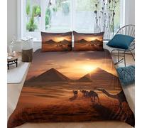 3D Printed Pyramid Desert Duvet Cover, Microfiber Comforter Cover Hidden