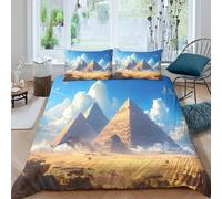 3D Printed Pyramid Duvet Cover, Microfiber Bedding Cover Hidden Zipper for