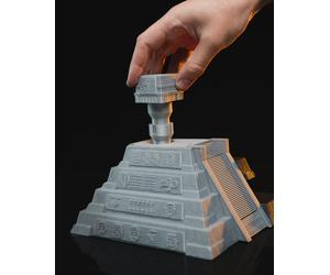 3D Printed Pyramid Puzzle Box Hidden Compartment Brain Teaser 13.5cm Grey PLA
