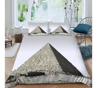 3D Printed Pyramid Quilt Cover, Microfiber Duvet Cover Hidden Zipper for