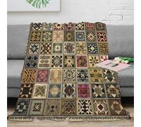 3D Printed Quilt patterns Bedding Throw Microfiber Ultra Soft Warm Bedding Vintage patchwork design Bedding Blanket Compact Portable for Students Gamers Movie Nights Teens 70×80inch(180x200cm)