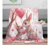 3D Printed Rabbit Throw Blanket Fluffy Soft Cozy Super Soft Cozy Fuzzy Warm Throws with Anti-wrinkle/anti-tarnishing Lightweight Kids Boys Girls Christmas Birthday Present Present 40x50inch(100x130cm)