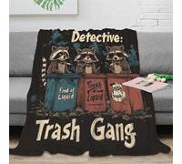 3D Printed Raccoon detectives Home Blanket Microfiber Warm Soft Bedding Cosy Cartoon animal humor Bedding Blanket Heartfelt Gift for Friends Colleagues Loved Ones 80×90inch(200x230cm)
