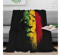 3D Printed Rasta lion art Sofa Throw Microfiber Warm Soft Bedding Lightweight Stylized graphic design Soft Throw Compact Portable for Travellers Campers Families 60x80inch(150x200cm)