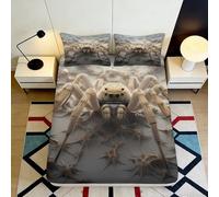 3D Printed Realistic Spider Fitted Sheet Microfiber Halloween Creepy Tarantula Mattress Cover Bedroom Decor 90x200x25cm