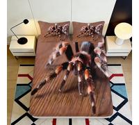 3D Printed Realistic Tarantula Fitted Sheet Microfiber Brown Black Spider Bed Cover for Bedroom Dorm Mattress Protection Decor 90x200x25cm