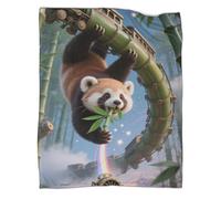 3D Printed Red Panda Flannel Blankets for Adult Children Soft, Plush, Fluffy, Warm, Cozy Throws for Bed, Couch And Travel 60x80inch(150x200cm)