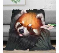 3D Printed Red panda portrait Travel Blanket Microfiber Warm Soft Bedding Breathable digital animal art Home Blanket Lightweight All Season for Kids Adults Families 60x80inch(150x200cm)