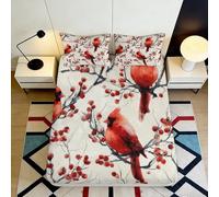3D Printed Red Parrot Fitted Sheet Microfiber Deep Pocket Non-Slip Elastic Hem Bedroom Bedding Parrot Mattress Fitted Cover for Home Adult Youth 180x200x25cm