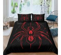 3D Printed Red Spider Duvet Cover Sets Bedding Set Quilt Covers Zipper Closure Comforter Cover Microfibre Duvet Cover 3 Pieces Duvet Cover Set for Teens And Adults Quilt Cover Set King（220x240cm）