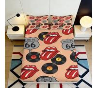 3D Printed Retro Vinyl Road Fitted Sheet Microfiber Deep Pocket Bedroom Bedding Set Vintage Record Mattress Fitted Cover Non-Slip 180x200x25cm