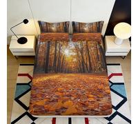 3D Printed Roaring Brown Bear Fitted Sheet Microfiber Soft Forest Mountain Bed Cover Anti-Slip Washable Decor for Home Bedroom 90x200x25cm