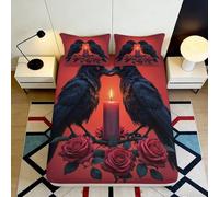3D Printed Robin Fitted Sheet Microfiber Non Slip Woodland Dawn Mattress Cover Bedroom Decor Machine Washable 90x200x25cm