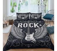 3D Printed Rock Guitar Quilt Cover, Microfiber Duvet Cover Hidden Zipper