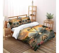 3D Printed Romantic Swan Duvet Cover Wild Animal Bird Bedding Set 3Pcs Soft Microfiber with Pillowcases,Hidden Zipper for Kid Teens King(220x240cm) Room Decor