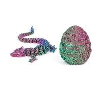 3D Printed Rose Dragon Egg With Dragon Inside, Articulated Dragon Egg Toy, Creative Flying Dragon Crystal Dragon Ornament, Unique Home Desktop Decoration Designed By Collectors (Dazzling Color)