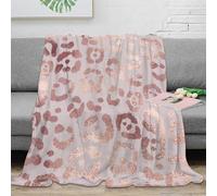 3D Printed rose gold leopard Home Blanket Microfiber Warm Cosy Bedding Soft fashion animal print Lounge Throw Heartfelt Gift for Families Friends Loved Ones 70×80inch(180x200cm)