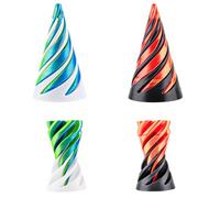 3D Printed Rotating Spiral Cone Fidget Toy Impossible Pyramid Passthrough Sculpture Pass Through Pyramid Fun Anxiety Stress Relief Toy for Home Office Desk Decor Souvenir (Red, Green)