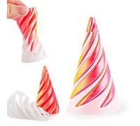 3D Printed Rotating Spiral Cone Fidget Toy Impossible Pyramid Passthrough Sculpture Pass Through Pyramid Fun Anxiety Stress Relief Toy for Home Office Desk Decor Souvenir (Orange)