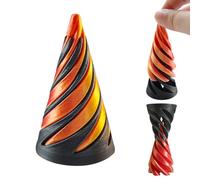 3D Printed Rotating Spiral Cone Fidget Toy Impossible Pyramid Passthrough Sculpture Pass Through Pyramid Fun Anxiety Stress Relief Toy for Home Office Desk Decor Souvenir (Red)