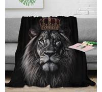 3D Printed Royal lion king Nap Blanket Microfiber Soft Warm Bedding Lightweight digital art portrait Travel Blanket for Travellers Campers Adventure Lovers 40x50inch(100x130cm)