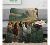 3D Printed Rural farm scene Throw Blanket Microfiber Warm Soft Bedding Breathable Pastoral countryside Lounge Throw Lightweight All Season for Students Gamers Movie Nights 60x80inch(150x200cm)