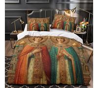 3D Printed Russian-style Portraits of Saints Bedding Set with Pillowcase, Duvet Cover with Zipper Closure,Soft Microfiber Quilt Cover Super King(260x220cm)