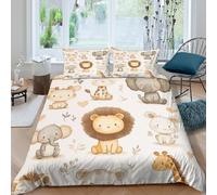 3D Printed Safari Animals Duvet Cover, Microfiber Comforter Cover Hidden