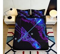 3D Printed Sagittarius Zodiac Fitted Sheet Microfiber Deep Pocket Bedroom Bedding Sagittarius Mattress Fitted Cover Washable Dorm 140x200x25cm