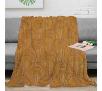 3D Printed Scallop pattern Home Blanket Microfiber Warm Cosy Bedding Soft Art deco design Lounge Throw Wrinkle Resistant Non Pilling for Campers Travellers Students Young Adults 40x50inch(100x130cm)