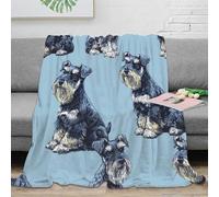 3D Printed Schnauzer dog art All Season Blanket Microfiber Warm Soft Bedding Cosy Vintage illustrated Cozy Throw Blanket Machine Washable No Shedding for Men Women Couples 60x80inch(150x200cm)